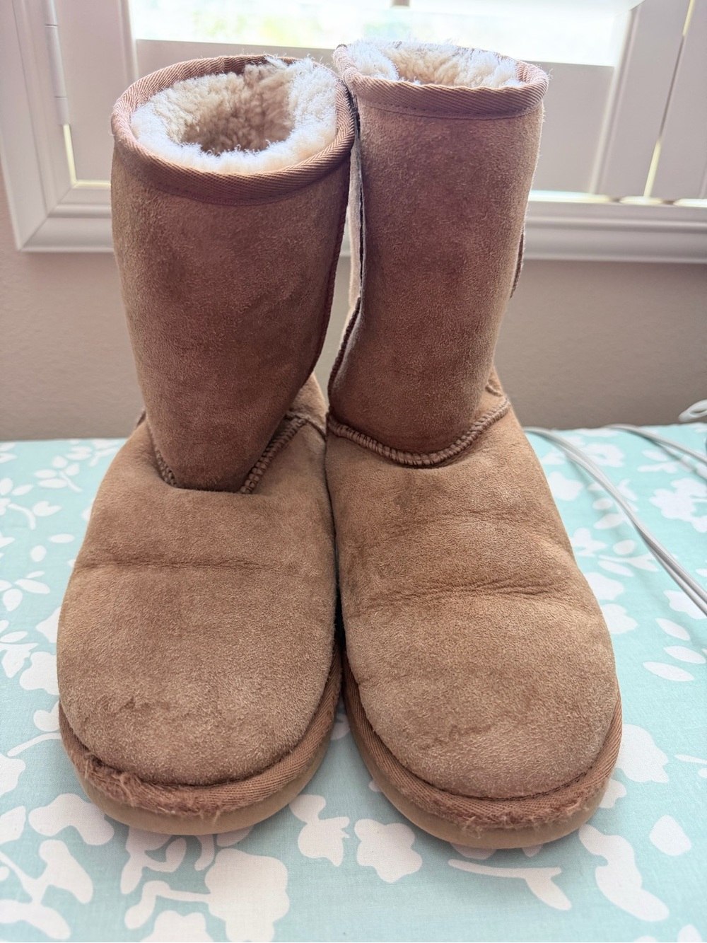 UGG Classic Short Chestnut Suede Shearling Boots